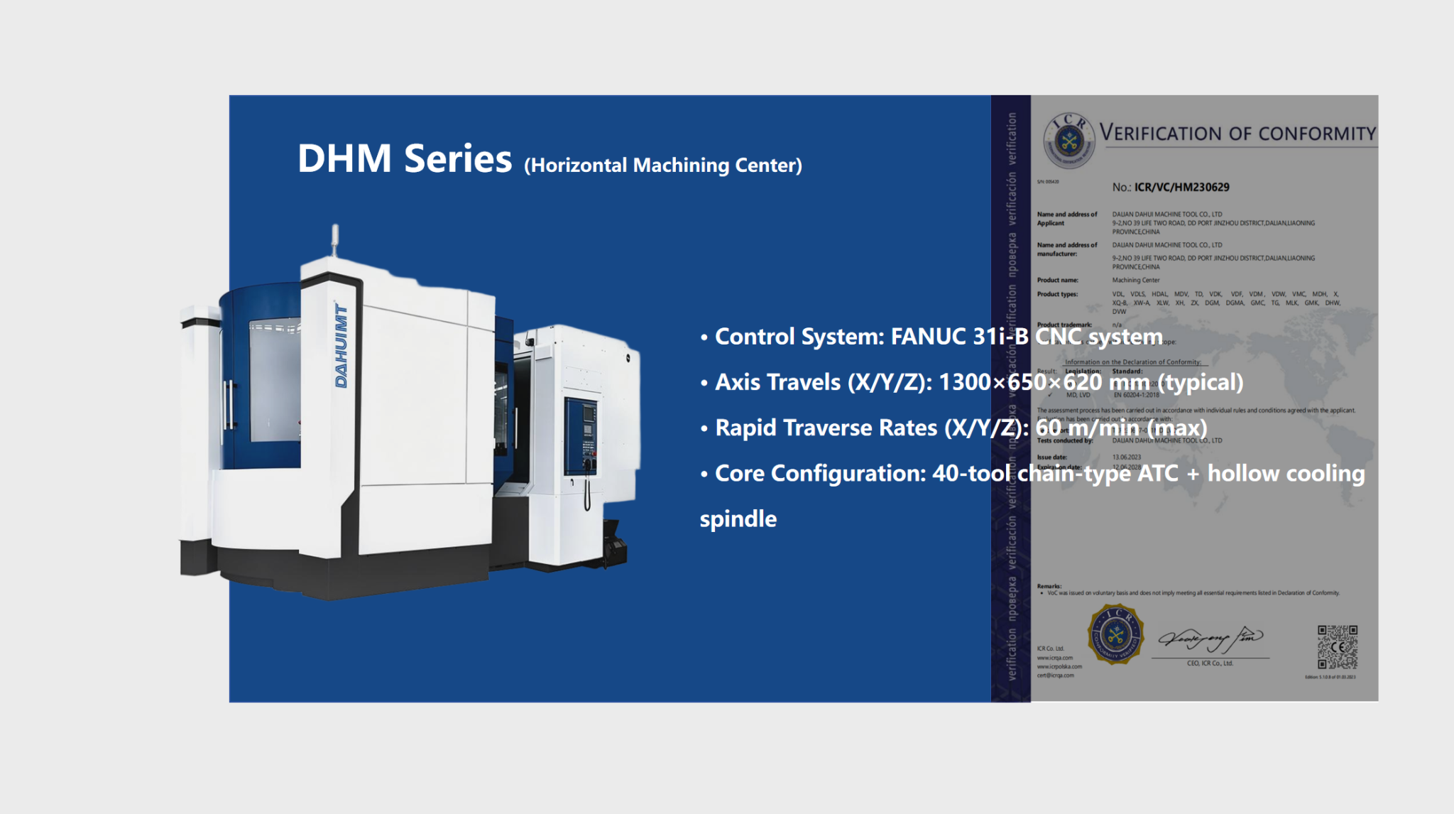 DHM SerieS (Horizontal Machining center)