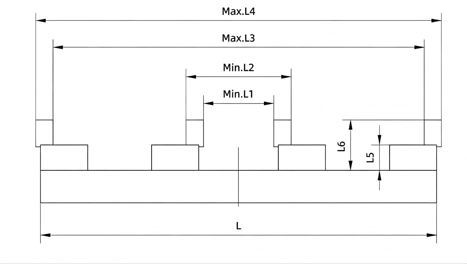 Diagram of the clamping range of a vertical lathe table showing the usable diameter and jaw positions