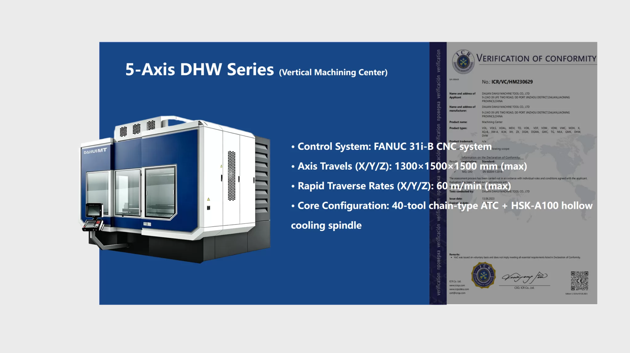 5-Axis DHW SerieS (vertical Machining center)