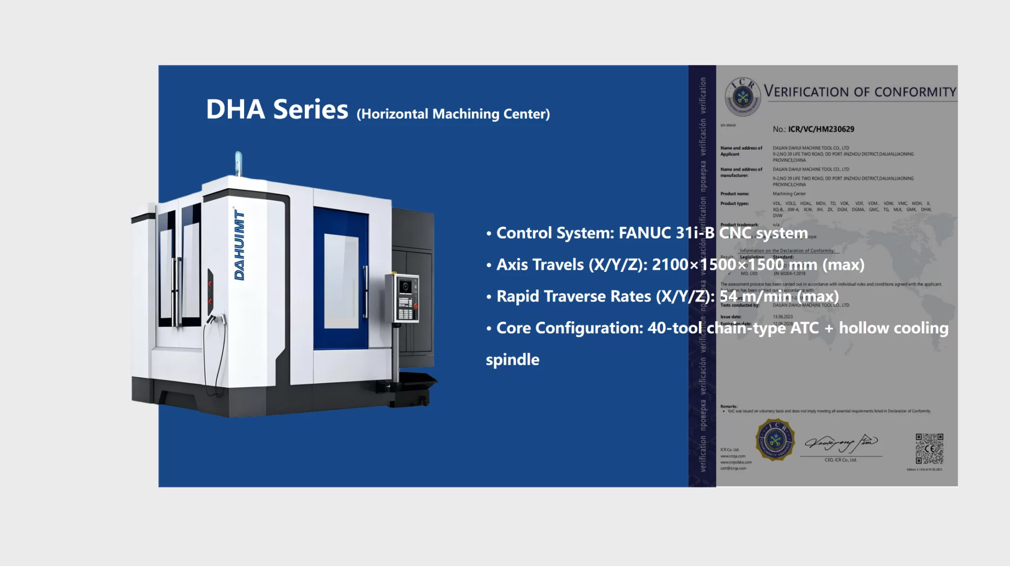DHA SerieS (Horizontal Machining center)