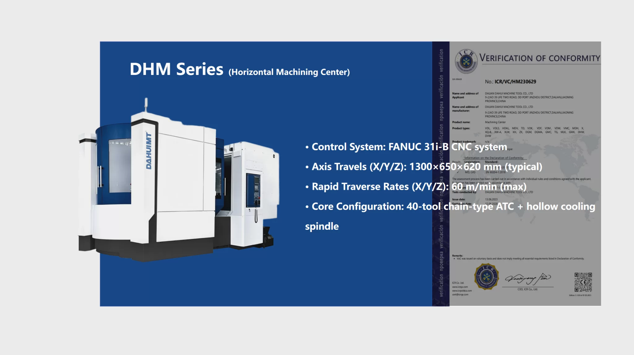 DHM SerieS (Horizontal Machining center)