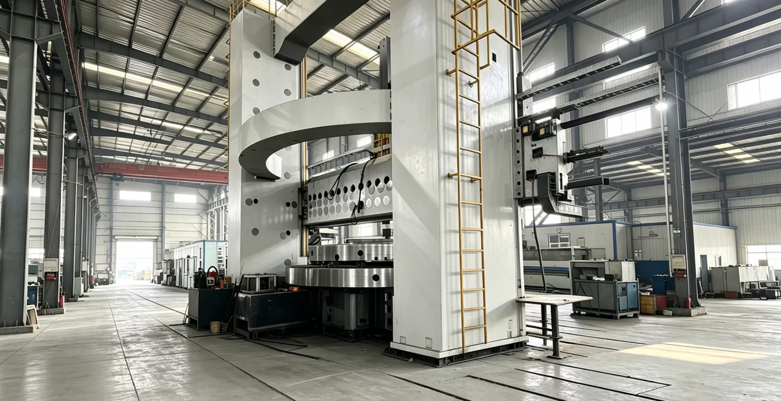 CNC lathes on the factory floor prepared for dispatch, showing the machine outline to be planned into a container
